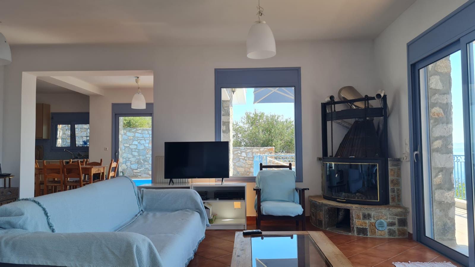 Open-plan living area and kitchen