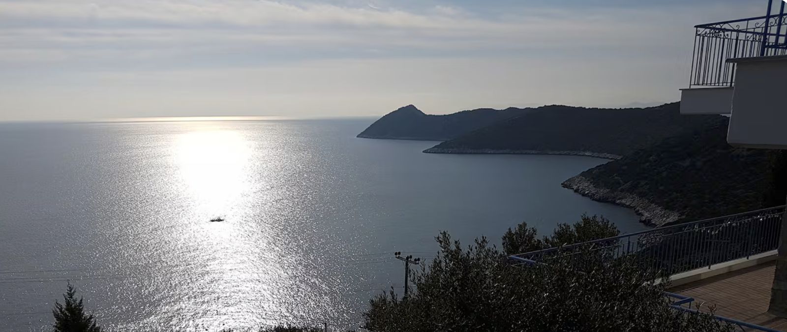 Panoramic view of the coastline from the villa